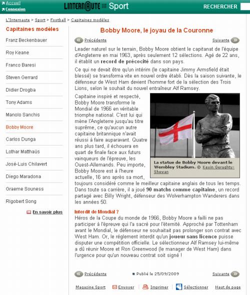 Bobby Moore Article Bobby Moore Article