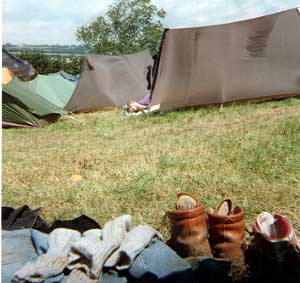 Our boots drying in the sun