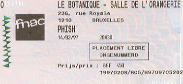 Ticket from La Botanique