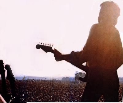 Clapton on stage....I'm over there on the right - just behind his bottom!!