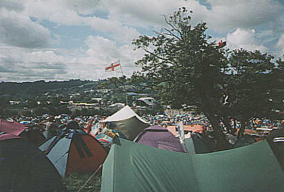 Glastonbury from our tent